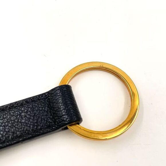 BVLGARI Leather Logo Twin Ring Keychain - Picture 6 of 7